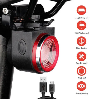 Smart LED Tail Light with Anti-Theft Alarm - Suitable for all eBikes