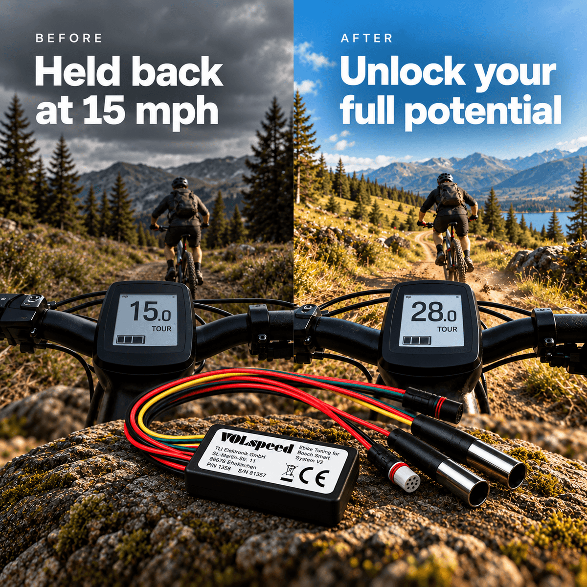 VOLspeed V2 for Bosch Smart System eBike Tuning Kit (excluding rim magnet)