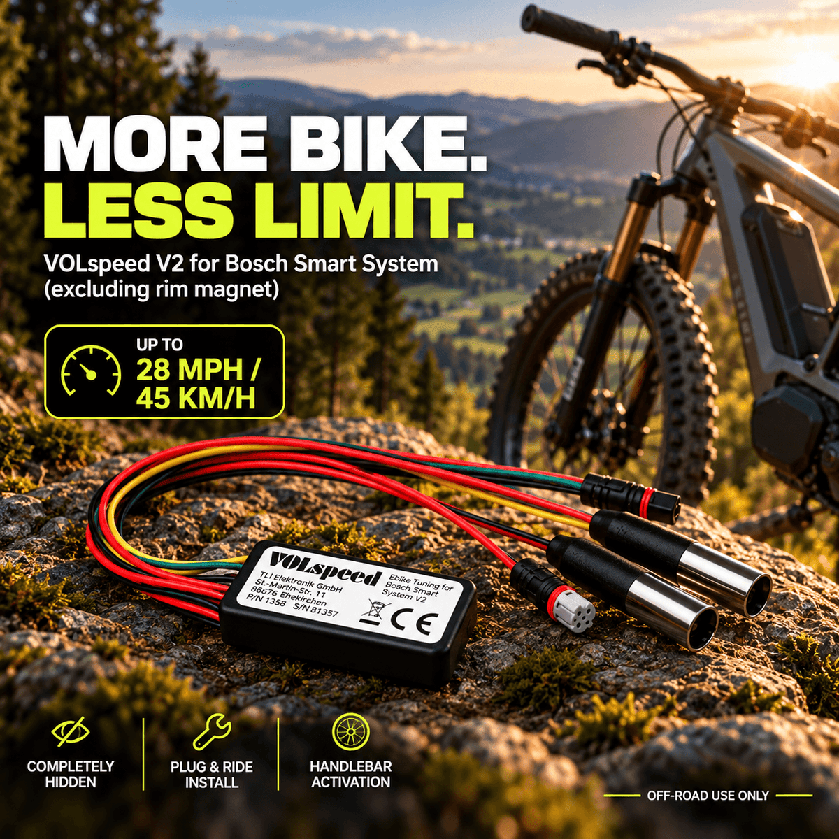 VOLspeed V2 for Bosch Smart System eBike Tuning Kit (excluding rim magnet)