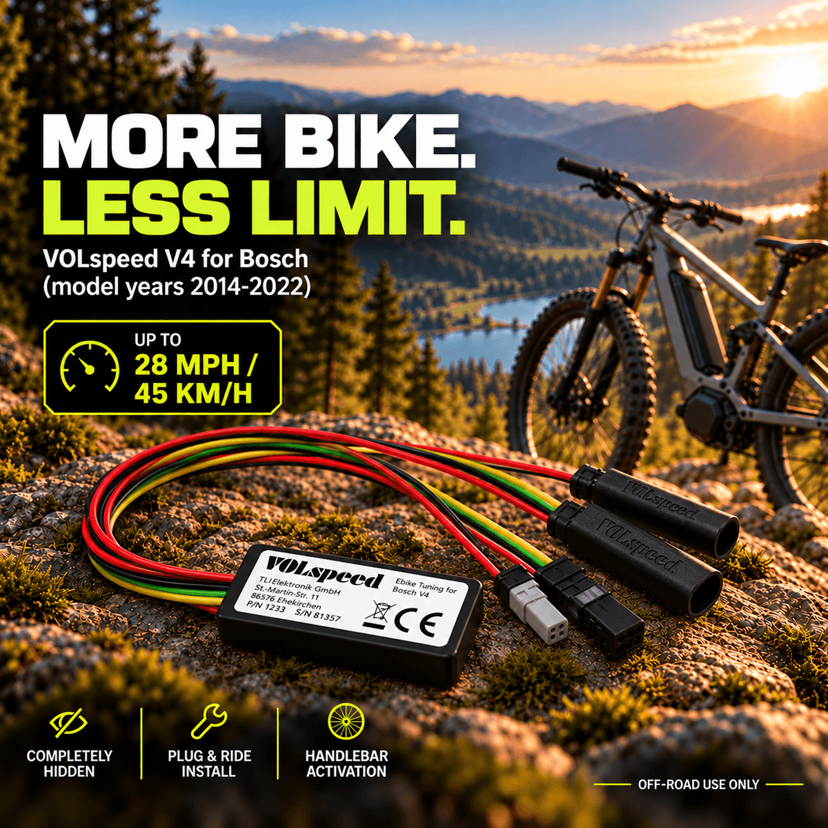 VOLspeed V4 for Bosch eBike Tuning Kit (model years 2014-2022)