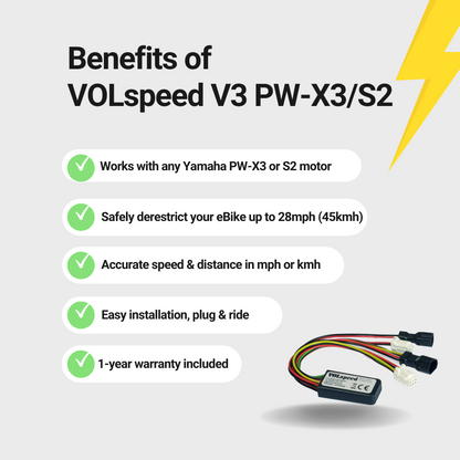 VOLspeed V3 Tuning Chip for Yamaha PW-X3 & S2 eBikes - 2