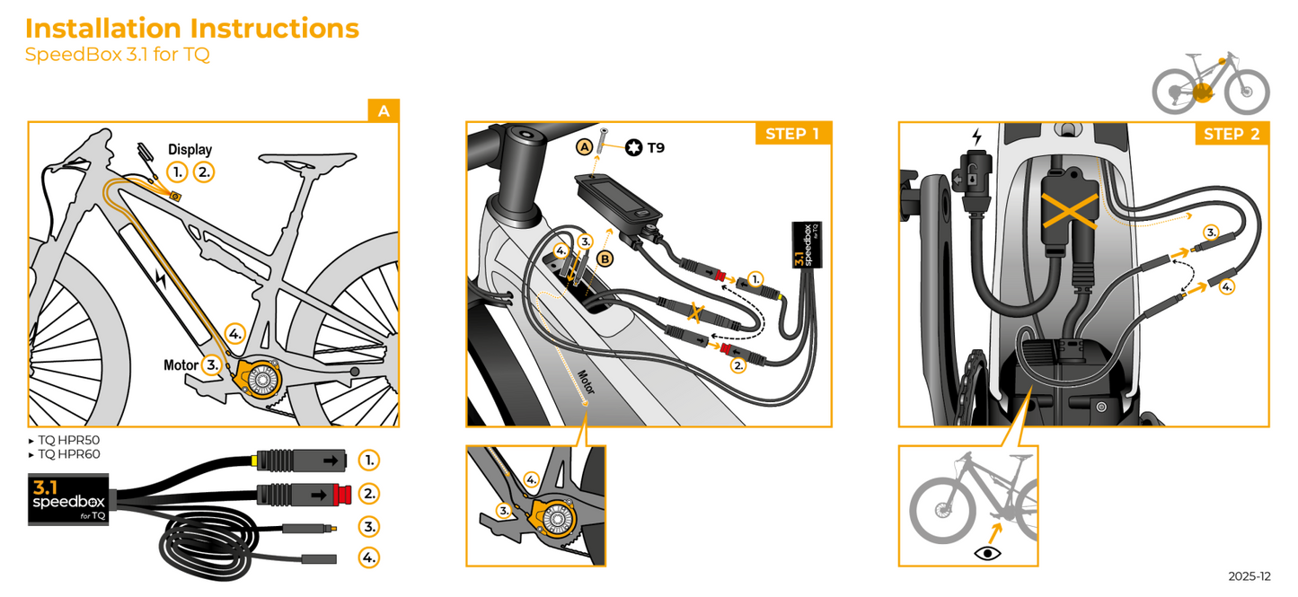 Speedbox 3.1 for TQ HPR40 / HPR50 / HPR60 eBike Tuning Kit