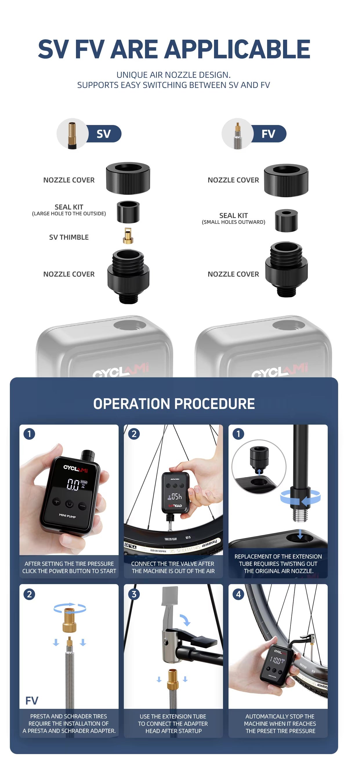 Portable Mini Electric Air Pump for eBikes with LED Display